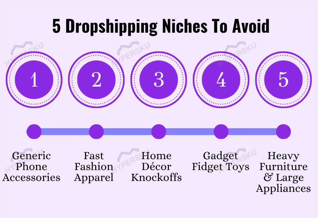 5 types of dropshipping niches to avoid