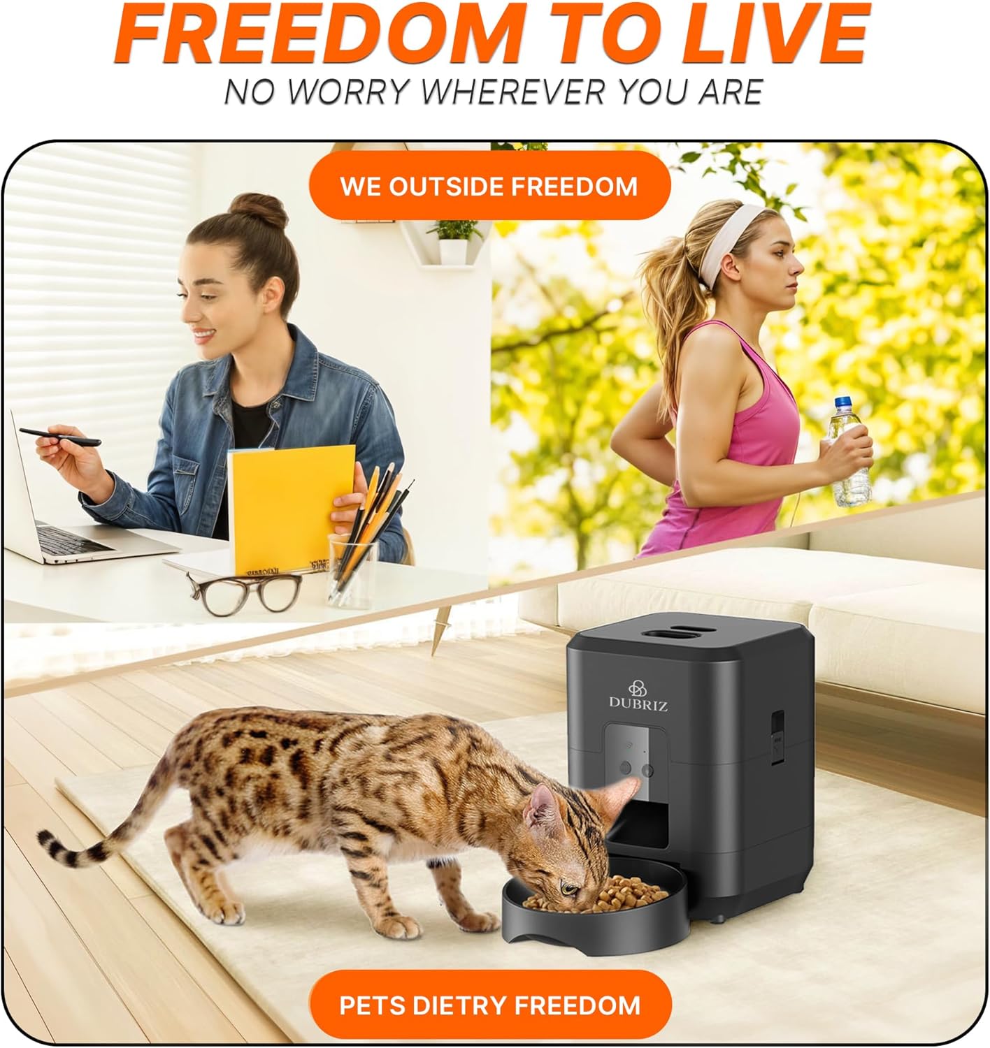 Scheduled pet feeder for busy owners, trending dropshipping pet products.