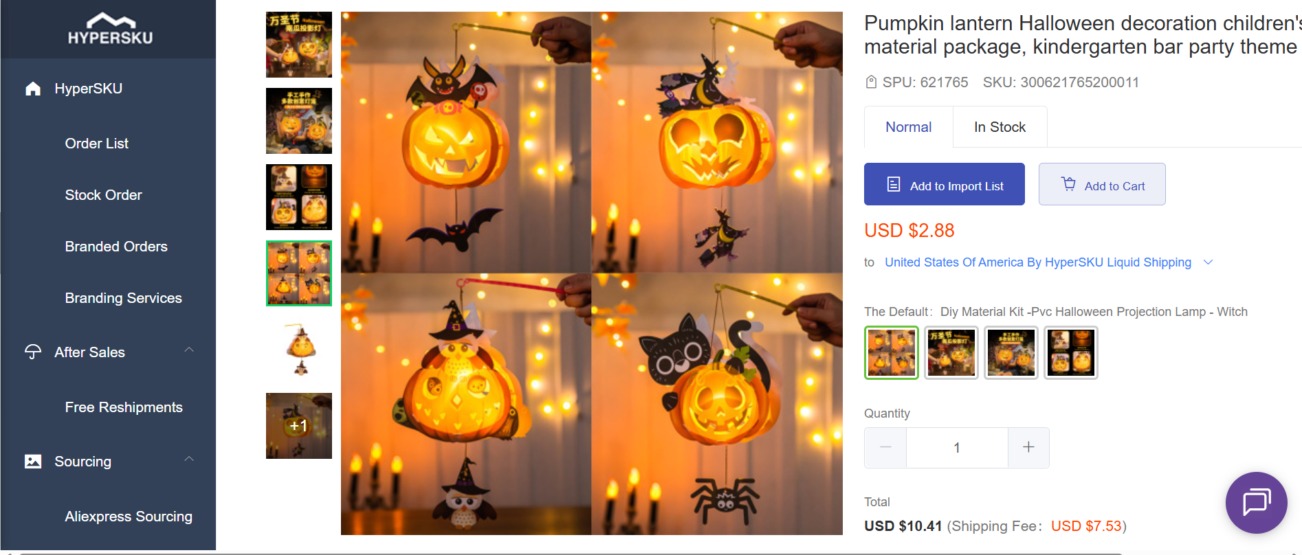 Pumpkin lantern craft kit for Halloween 