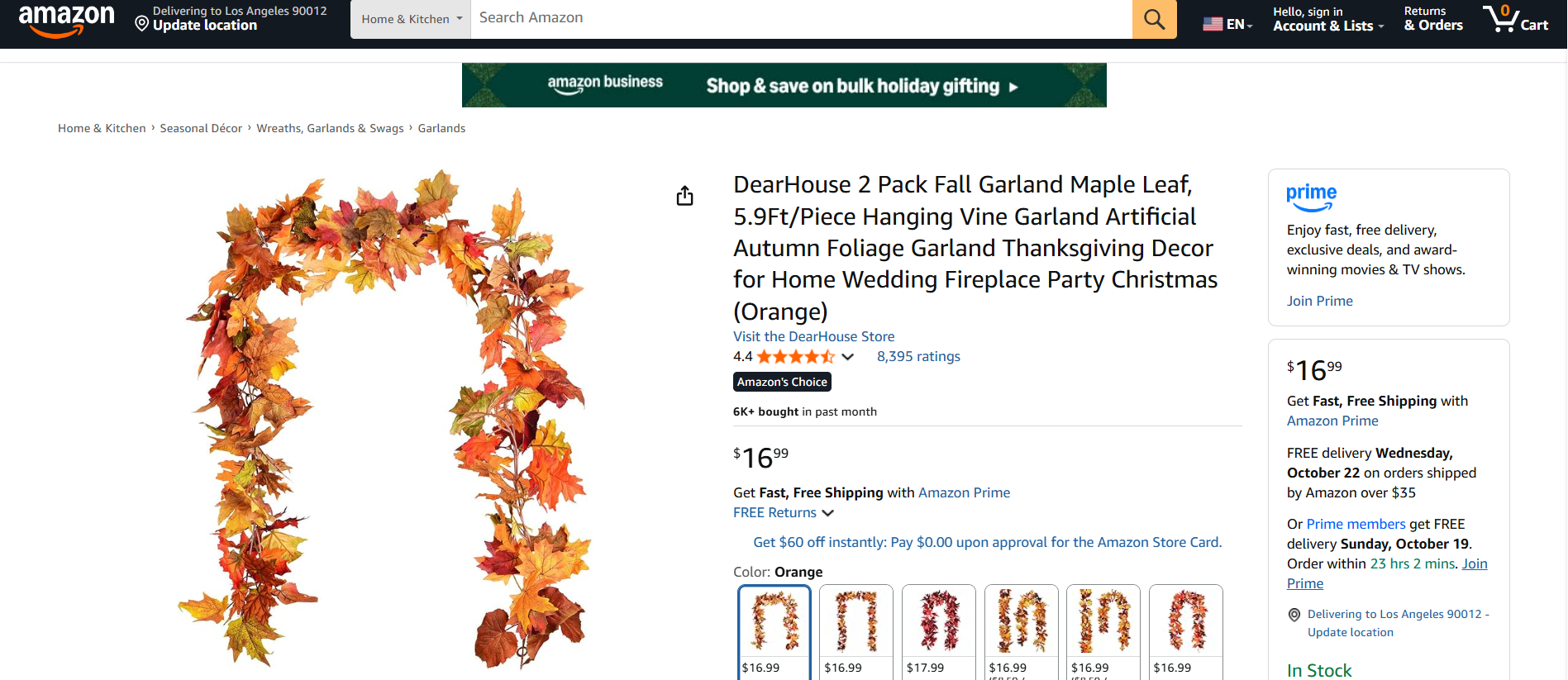 Thanksgiving dropshipping product artificial maple leaf garland for home decoration