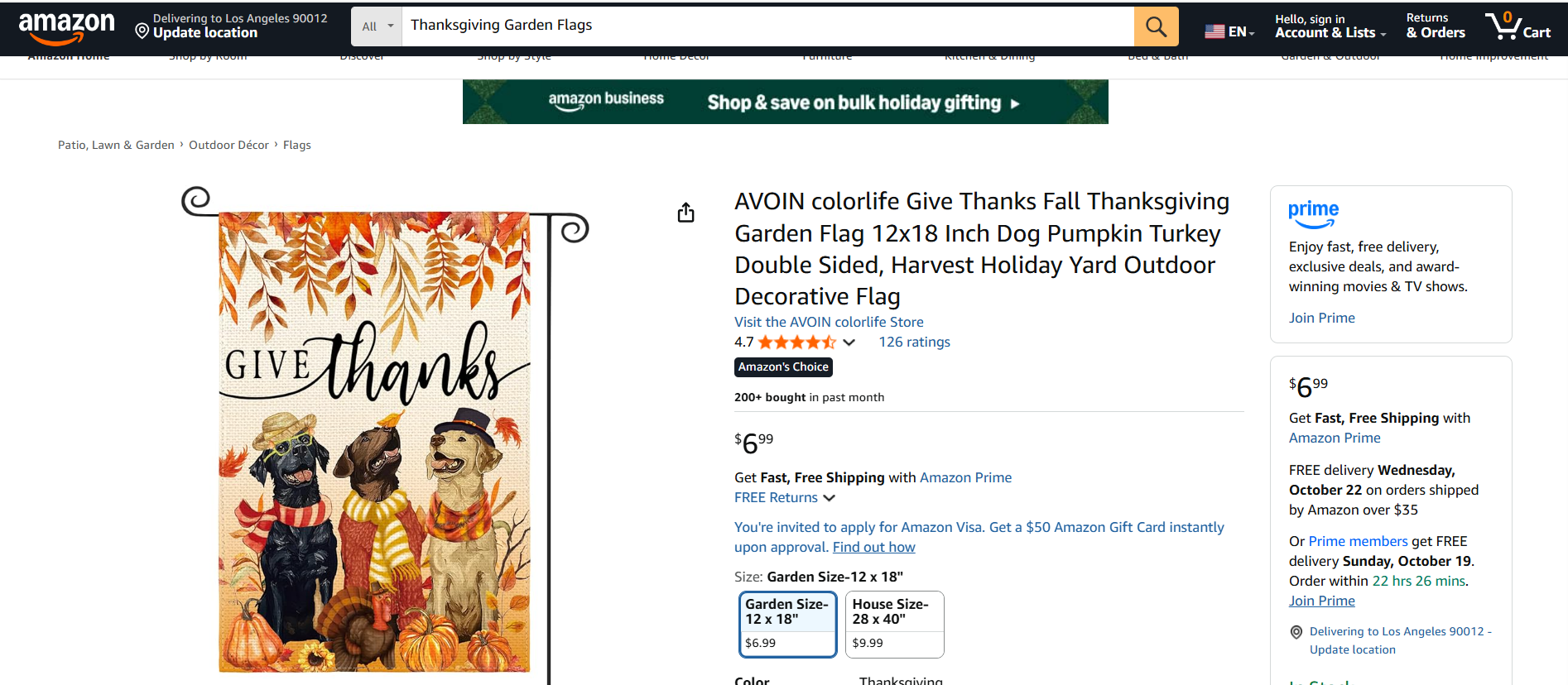 Thanksgiving dropshipping product colorful garden flags for holiday decoration