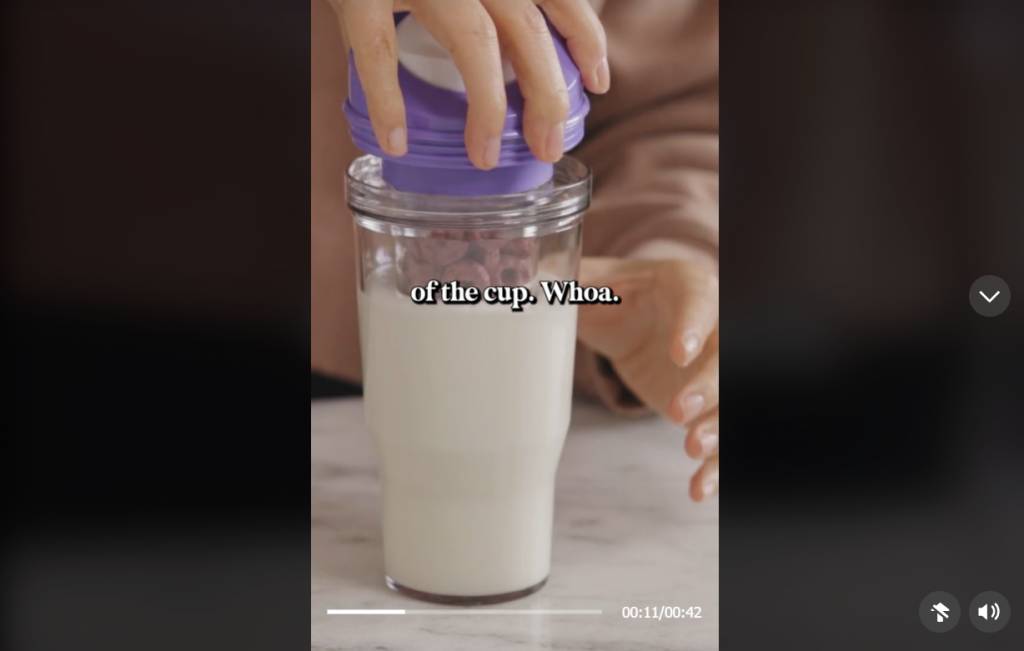 Portable Cereal Cup in TikTok content