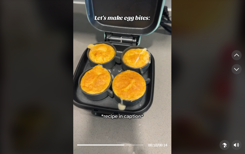 Egg bites maker in TikTok content